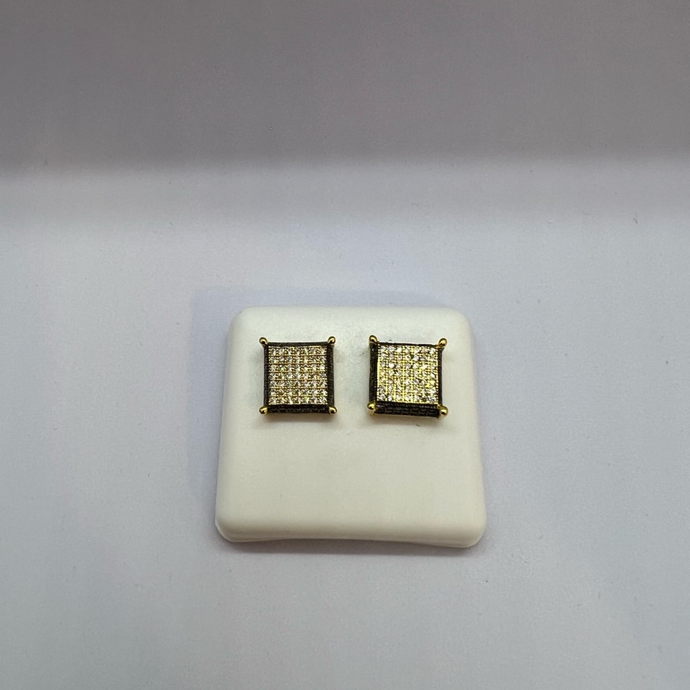 Elegant Gold Square Stud Earrings unisex